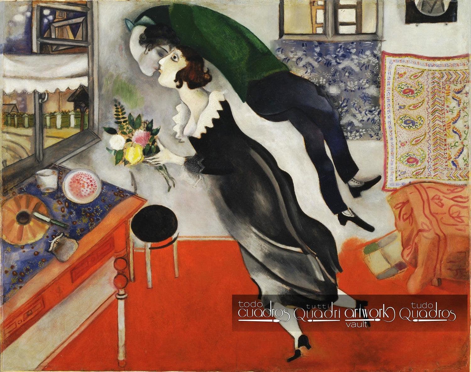 Marc Chagall Signed - Love By The store Moon - Certificate (Chagall Wall Art, Chagall Birthday)