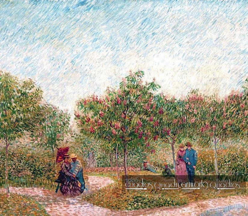 Painting Garden with courting couples square Saint Pierre by Van Gogh oil reproduction