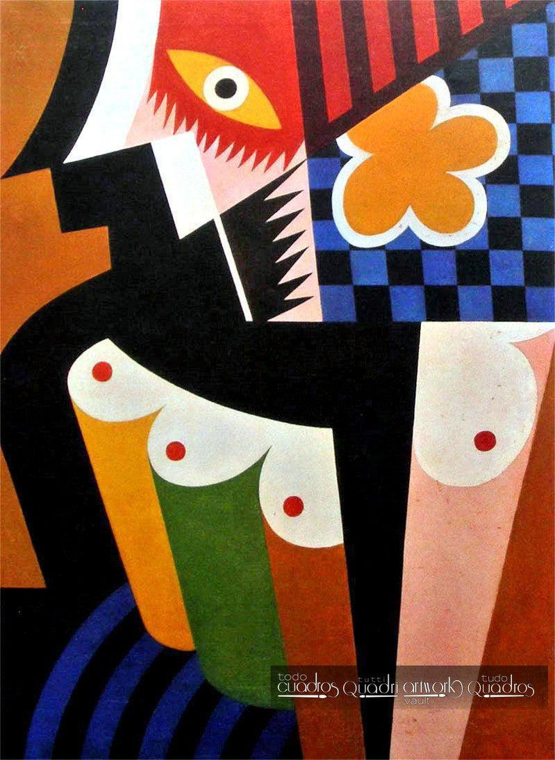 Construction of Woman with Yellow Flower, Depero